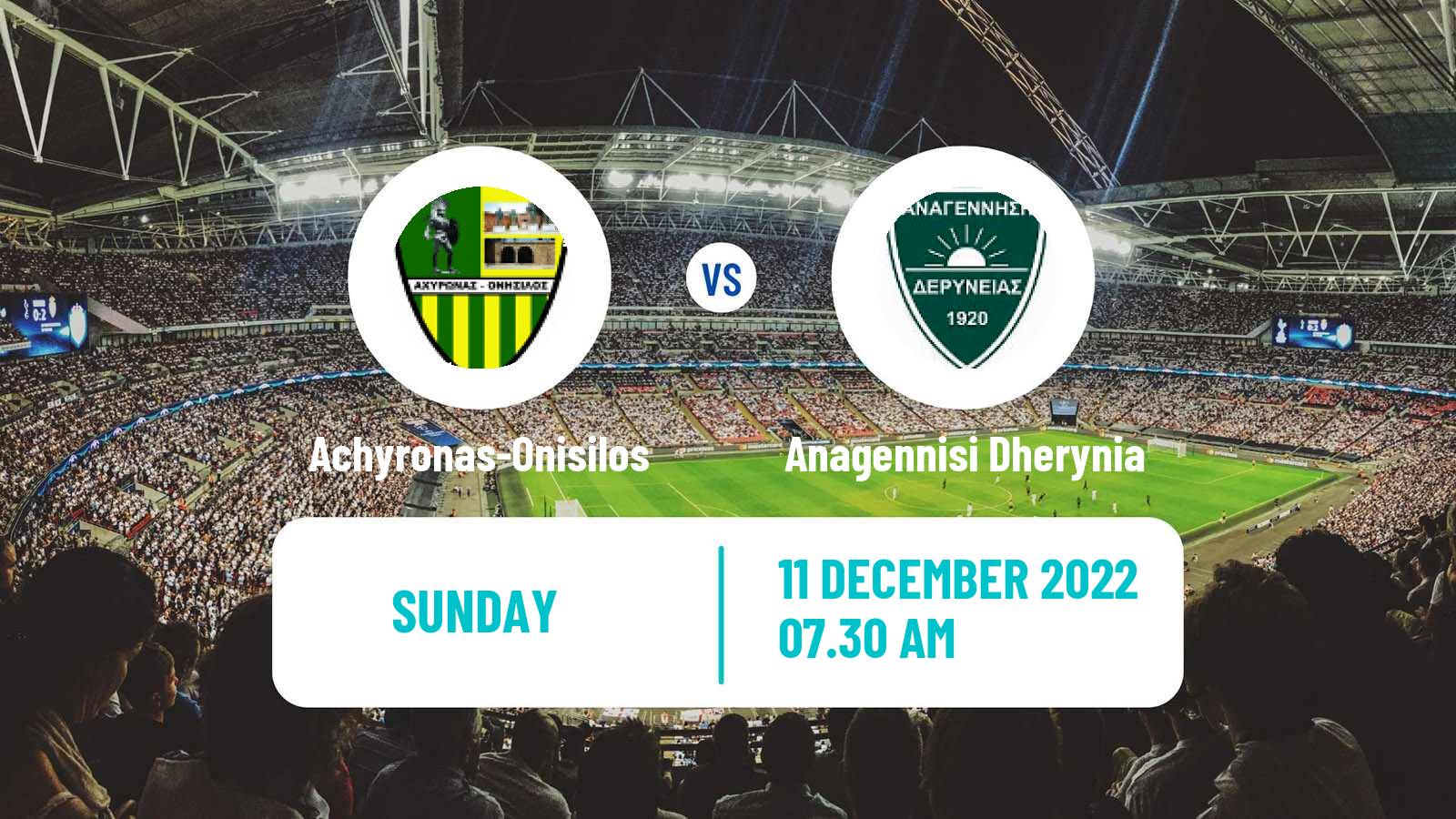 Soccer Cypriot Division 2 Achyronas-Onisilos - Anagennisi Dherynia