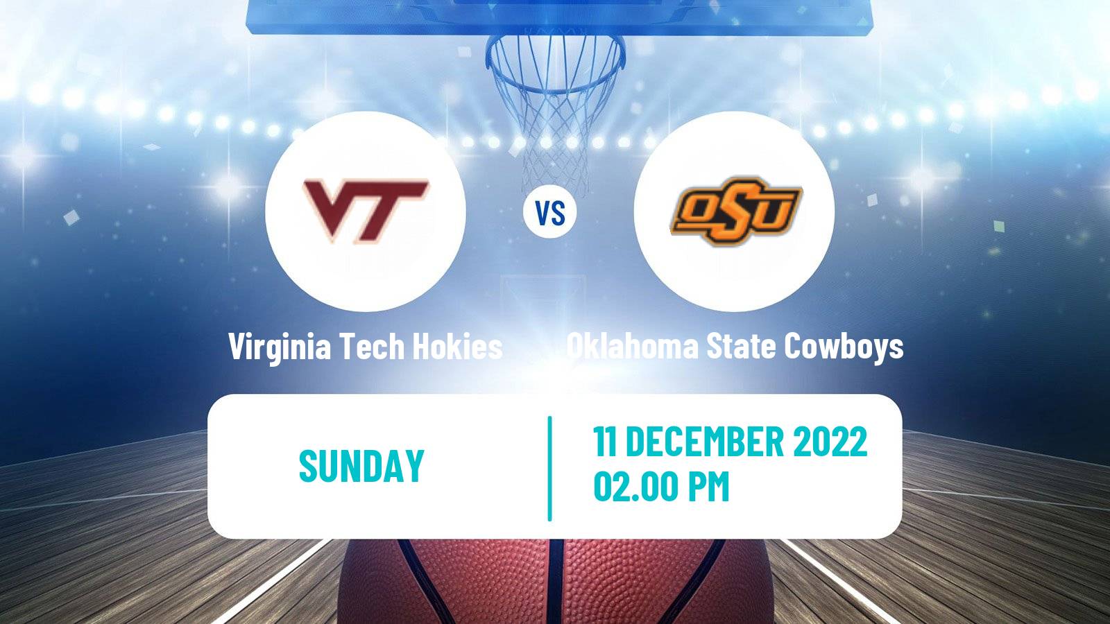 Basketball NCAA College Basketball Virginia Tech Hokies - Oklahoma State Cowboys