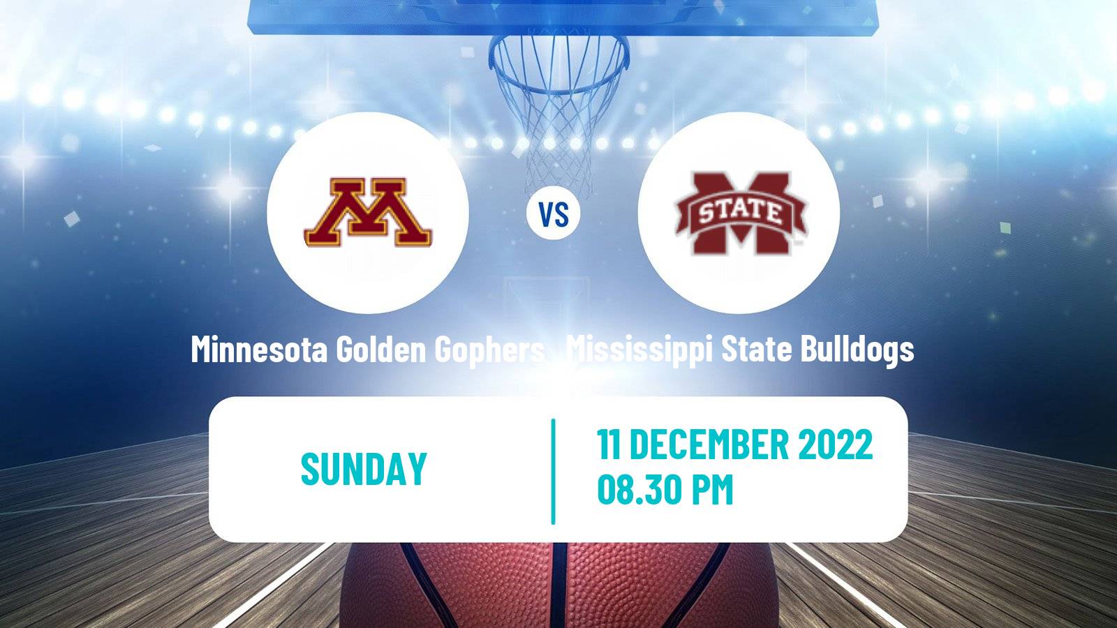 Basketball NCAA College Basketball Minnesota Golden Gophers - Mississippi State Bulldogs