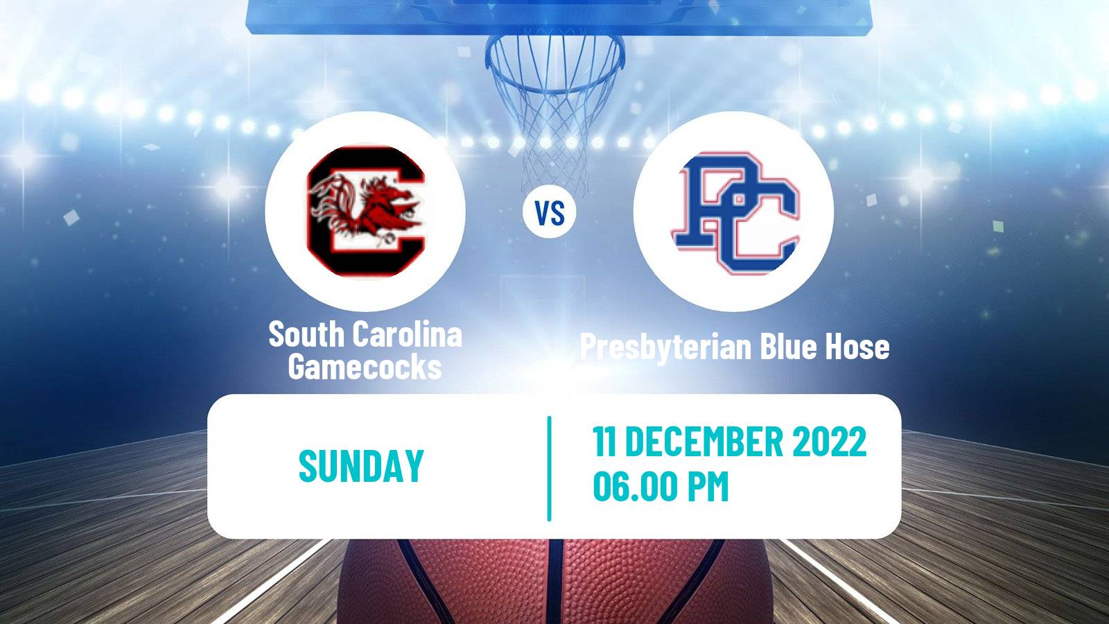 Basketball NCAA College Basketball South Carolina Gamecocks - Presbyterian Blue Hose