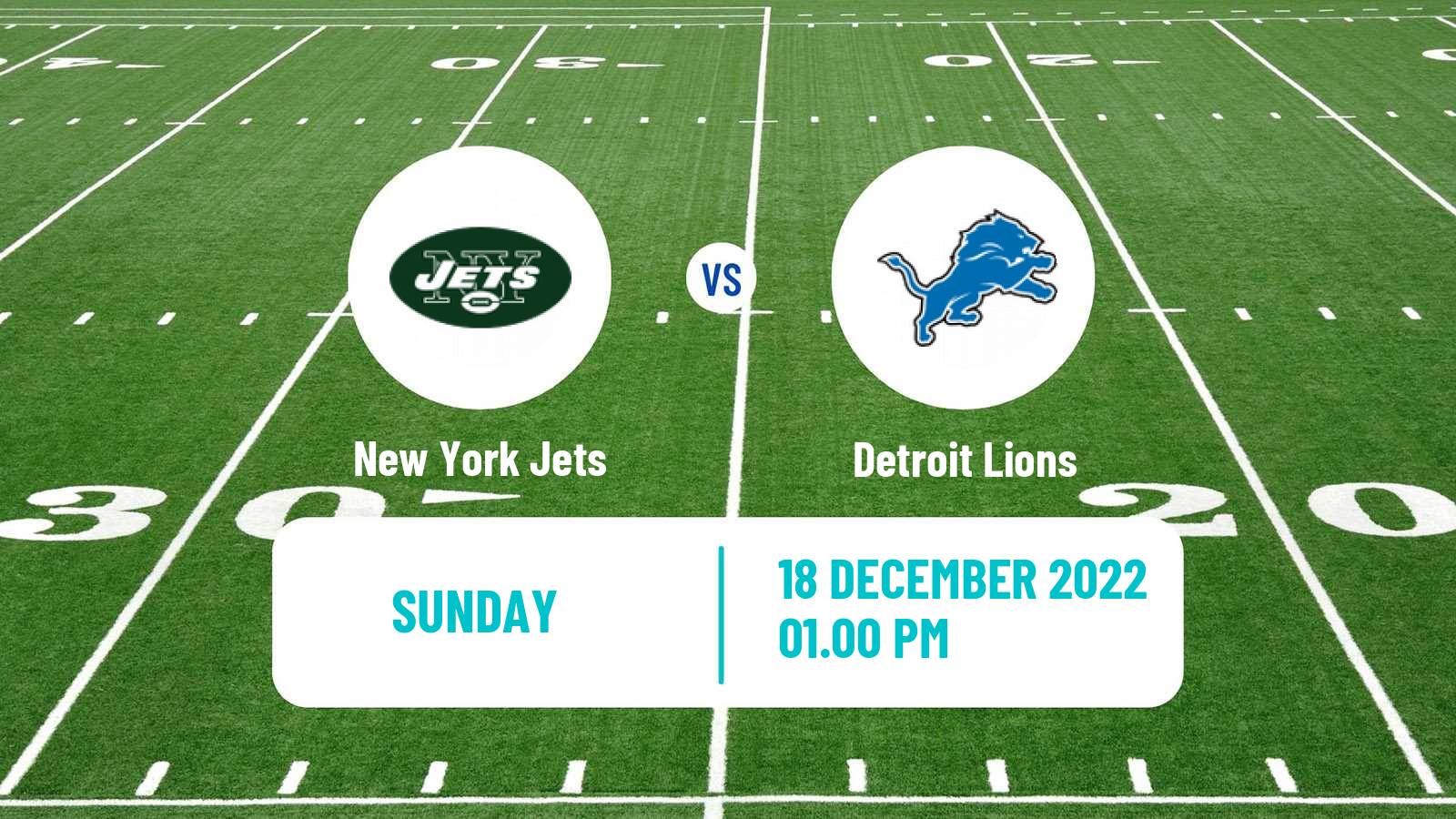 American football NFL New York Jets - Detroit Lions