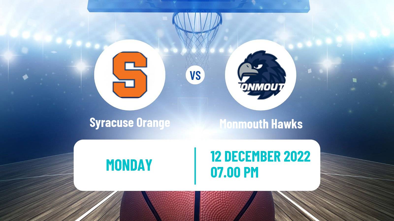 Basketball NCAA College Basketball Syracuse Orange - Monmouth Hawks