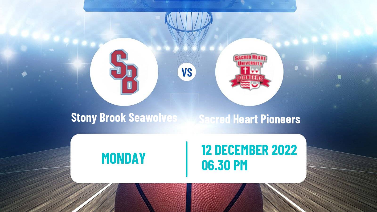 Basketball NCAA College Basketball Stony Brook Seawolves - Sacred Heart Pioneers