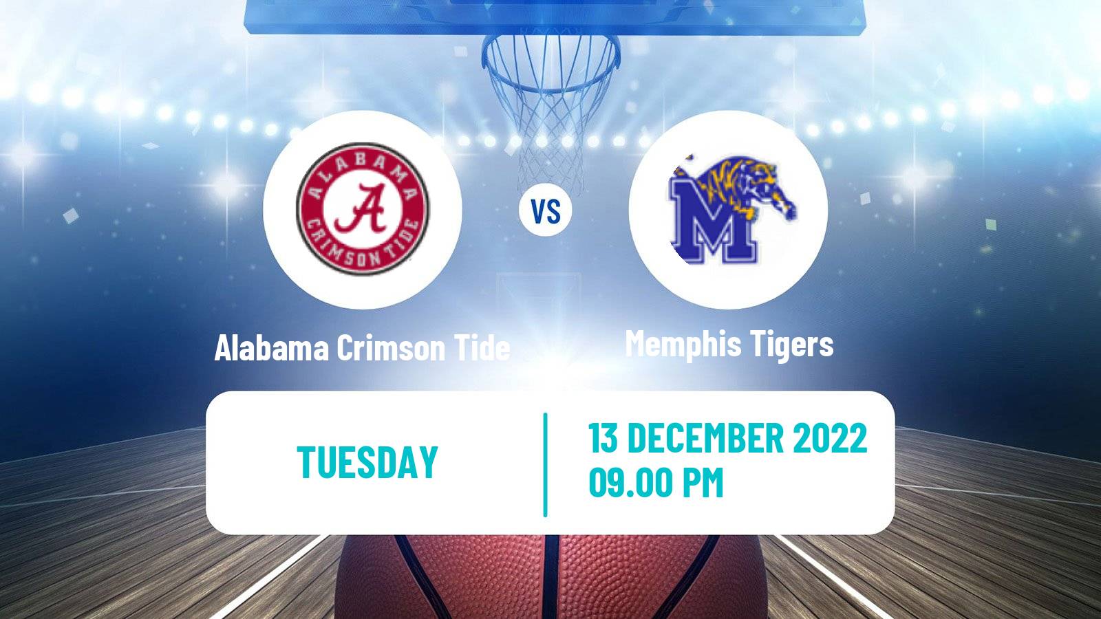 Basketball NCAA College Basketball Alabama Crimson Tide - Memphis Tigers