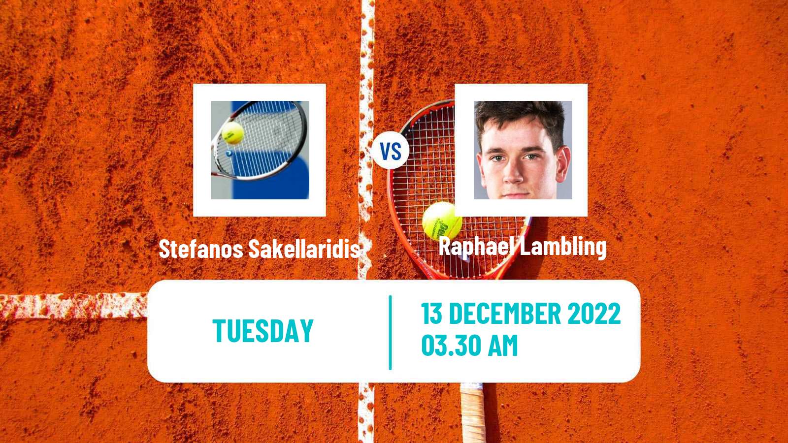 Tennis ITF Tournaments Stefanos Sakellaridis - Raphael Lambling