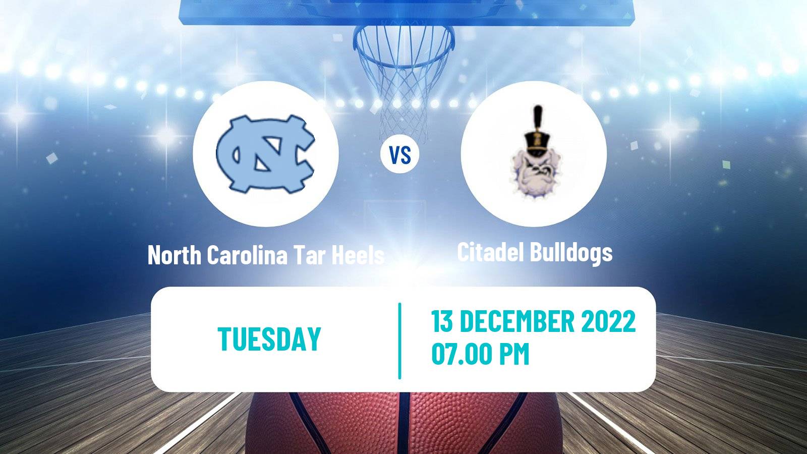 Basketball NCAA College Basketball North Carolina Tar Heels - Citadel Bulldogs