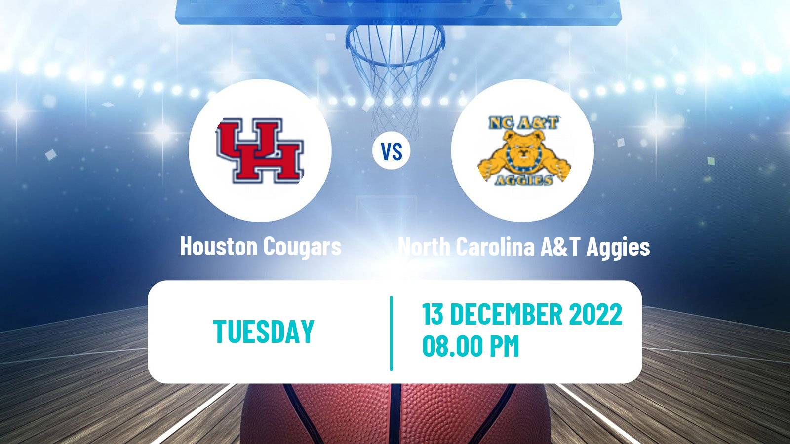 Basketball NCAA College Basketball Houston Cougars - North Carolina A&T Aggies