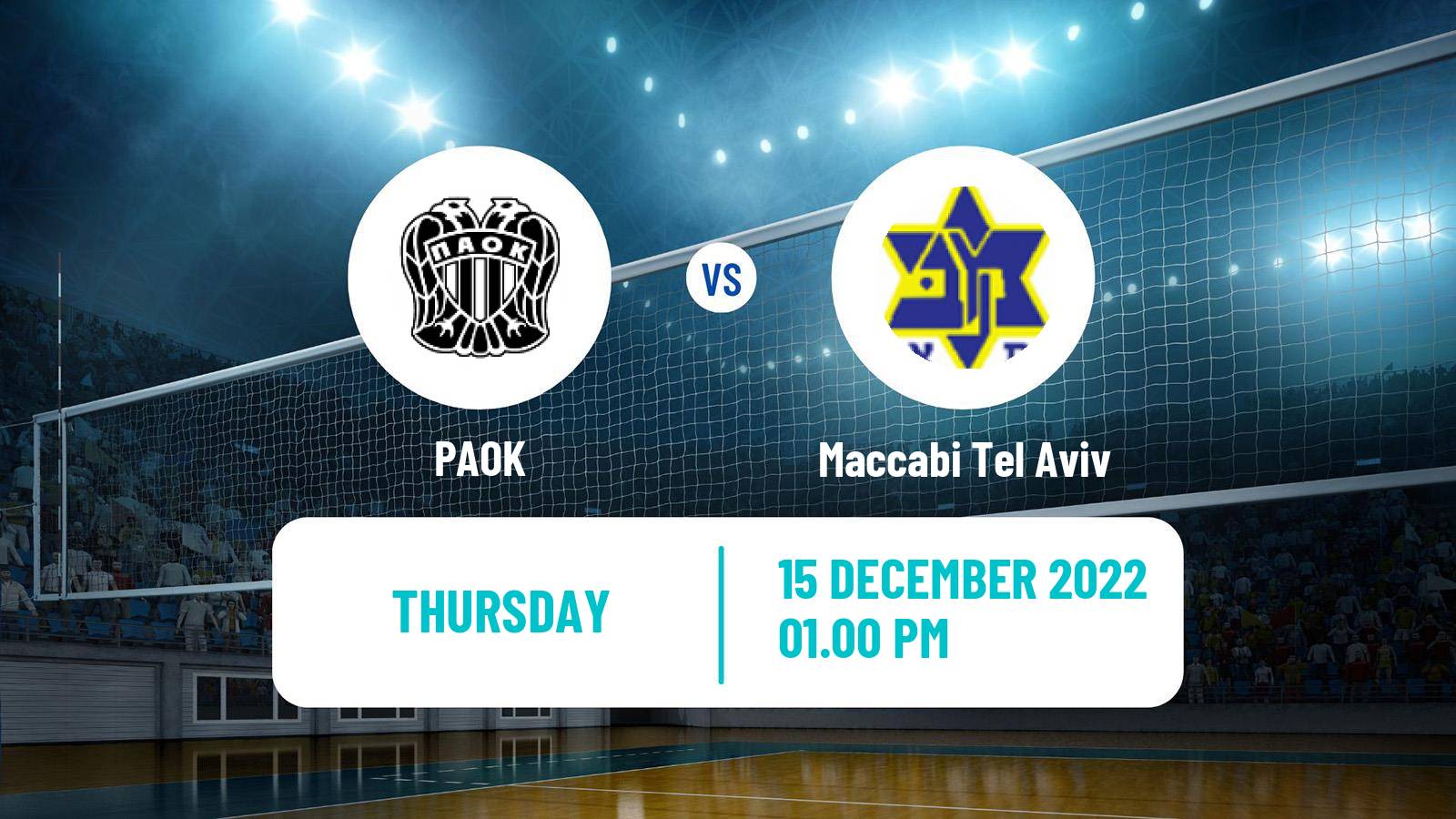 Volleyball CEV Challenge Cup PAOK - Maccabi Tel Aviv