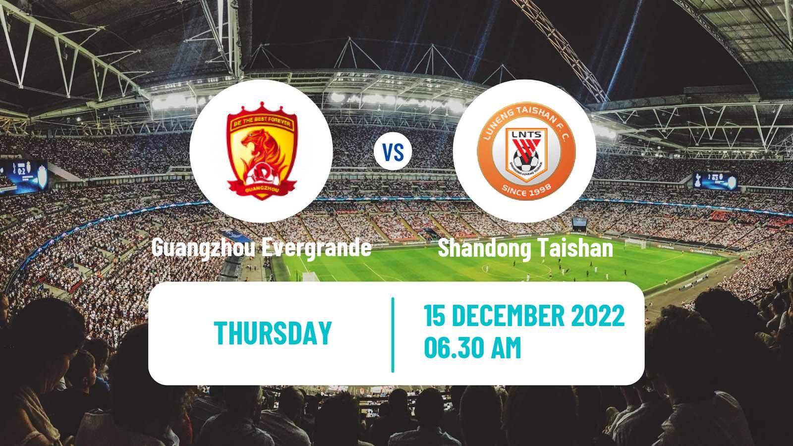 Soccer Chinese Super League Guangzhou Evergrande - Shandong Taishan