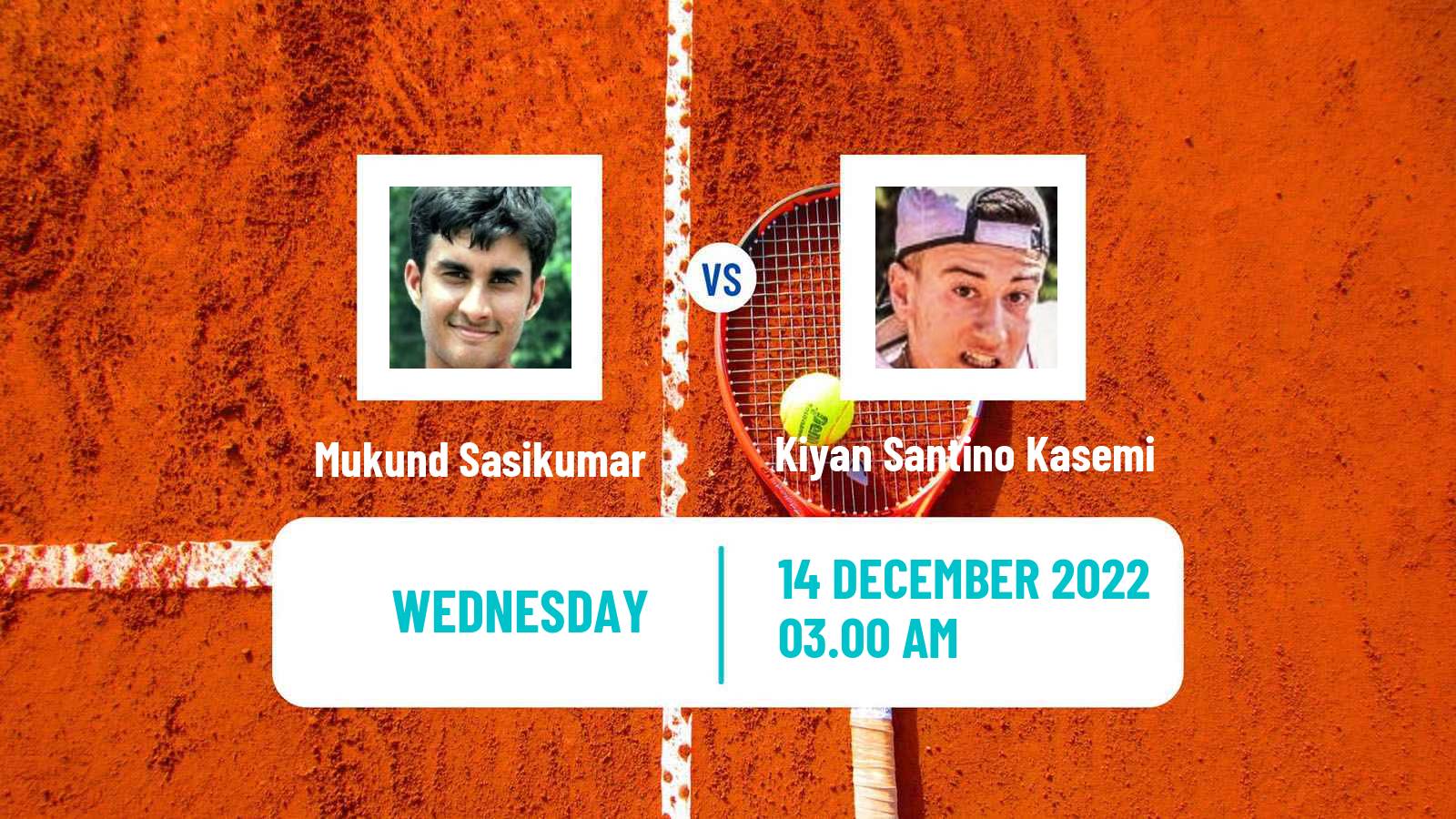 Tennis ITF Tournaments Mukund Sasikumar - Kiyan Santino Kasemi