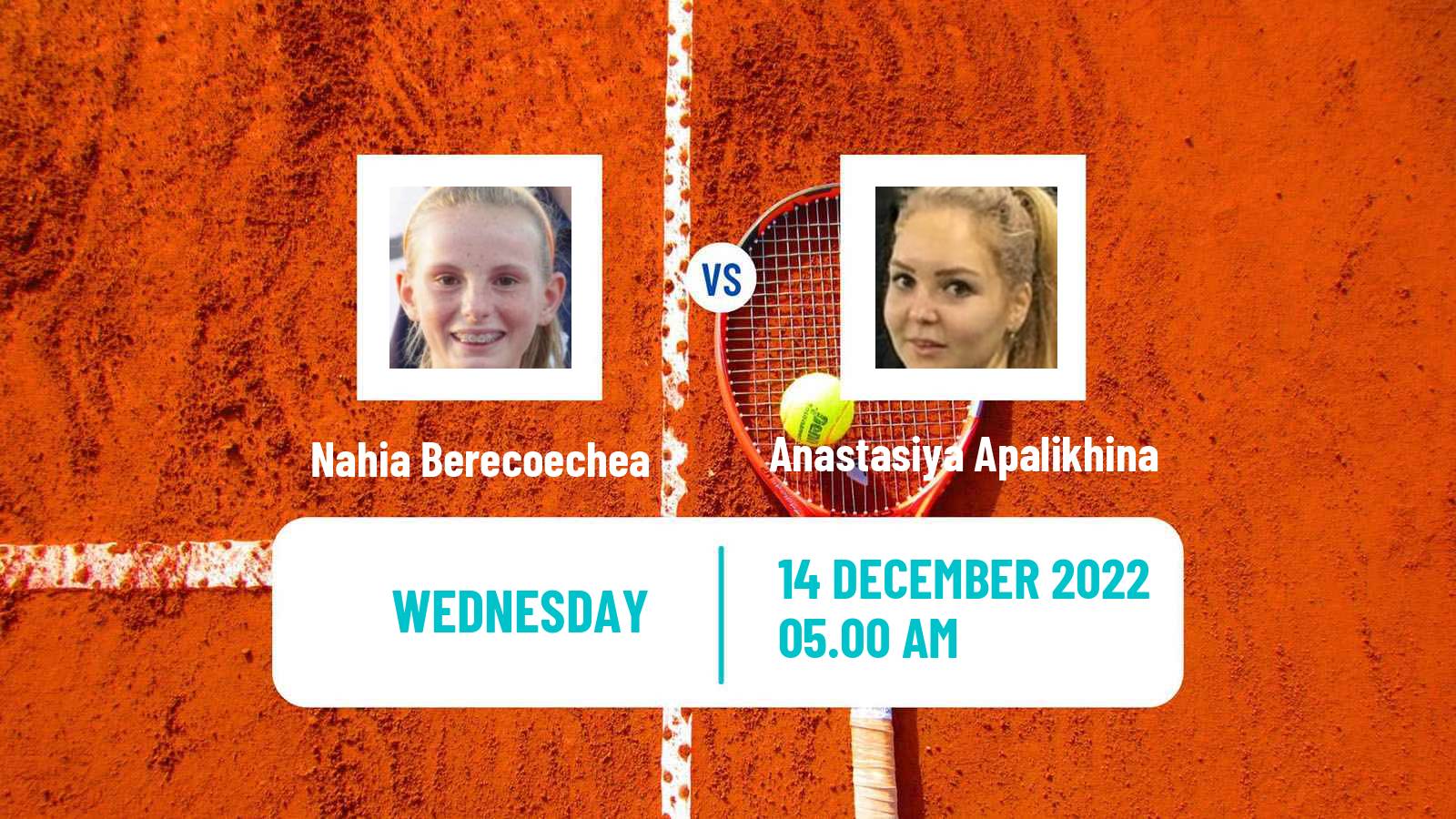 Tennis ITF Tournaments Nahia Berecoechea - Anastasiya Apalikhina