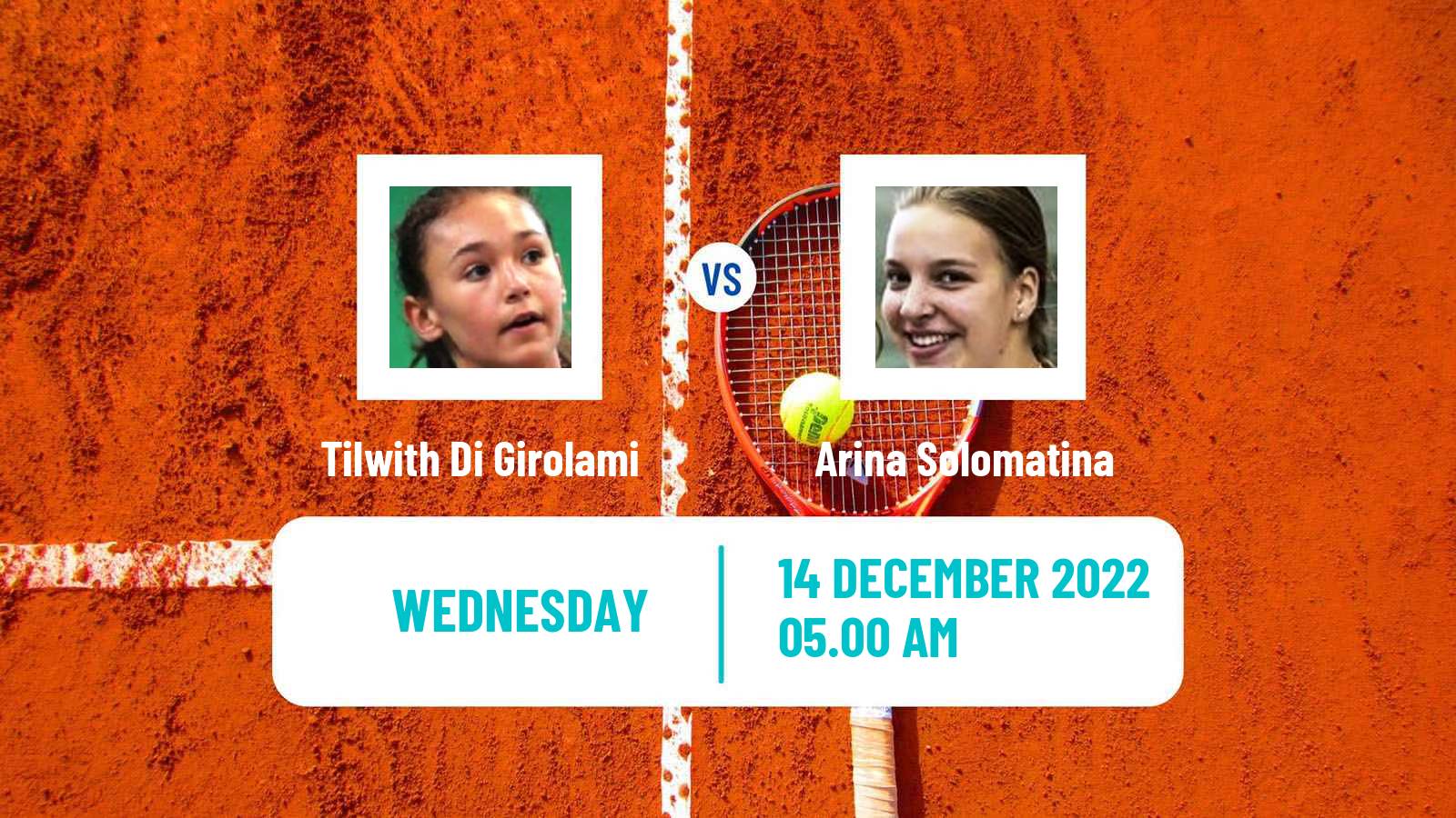 Tennis ITF Tournaments Tilwith Di Girolami - Arina Solomatina