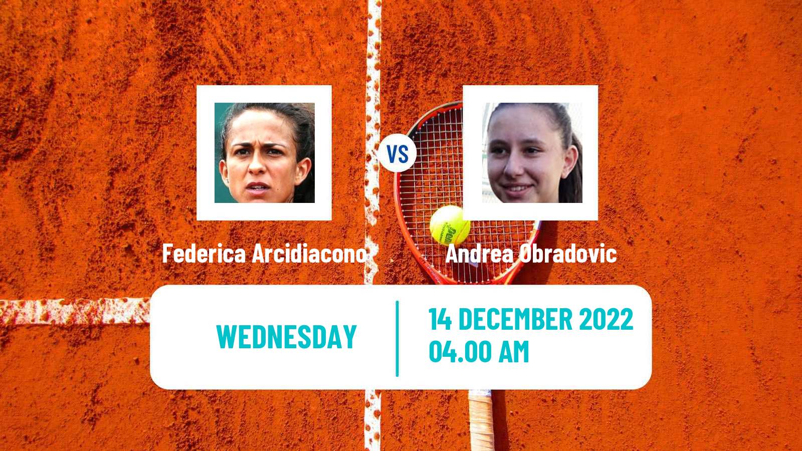 Tennis ITF Tournaments Federica Arcidiacono - Andrea Obradovic