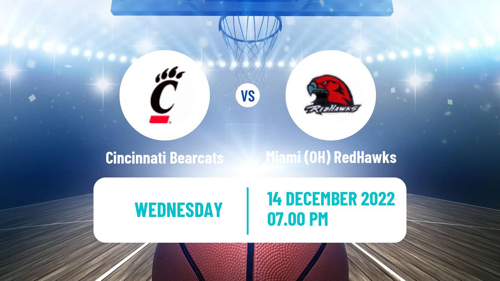 Basketball NCAA College Basketball Cincinnati Bearcats - Miami OH RedHawks