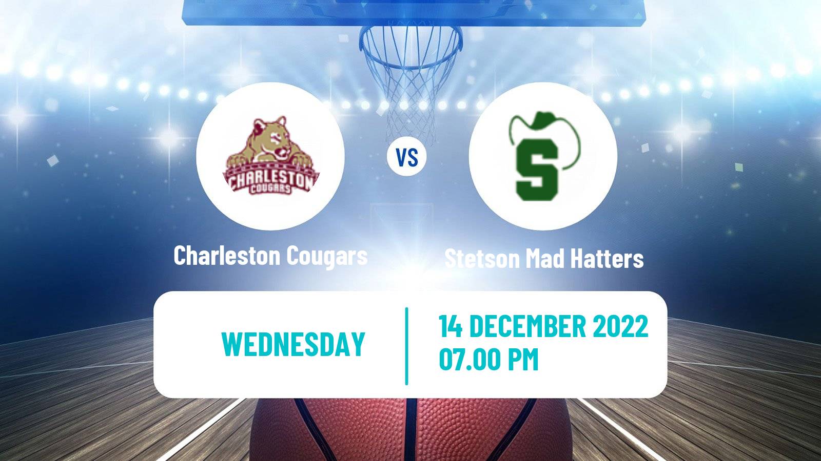 Basketball NCAA College Basketball Charleston Cougars - Stetson Mad Hatters