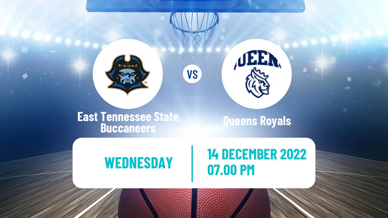 Basketball NCAA College Basketball East Tennessee State Buccaneers - Queens Royals