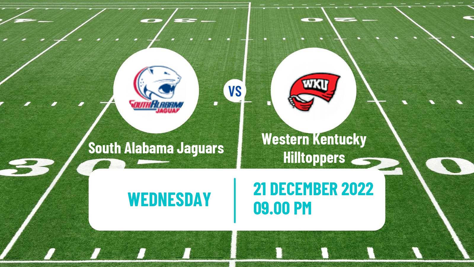 American football NCAA College Football South Alabama Jaguars - Western Kentucky Hilltoppers