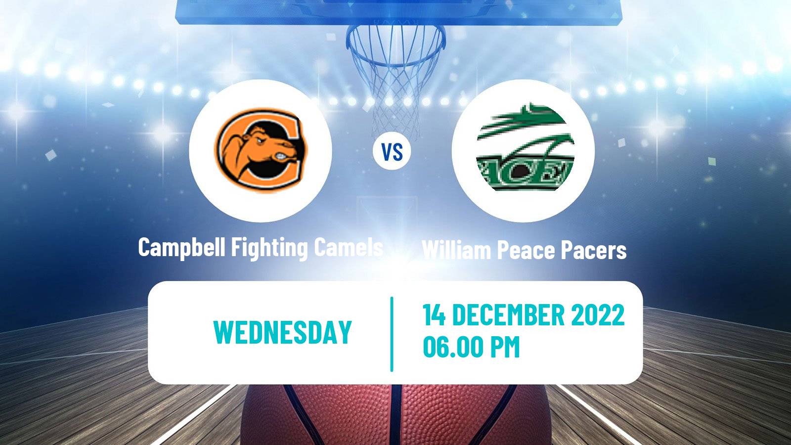 Basketball NCAA College Basketball Campbell Fighting Camels - William Peace Pacers