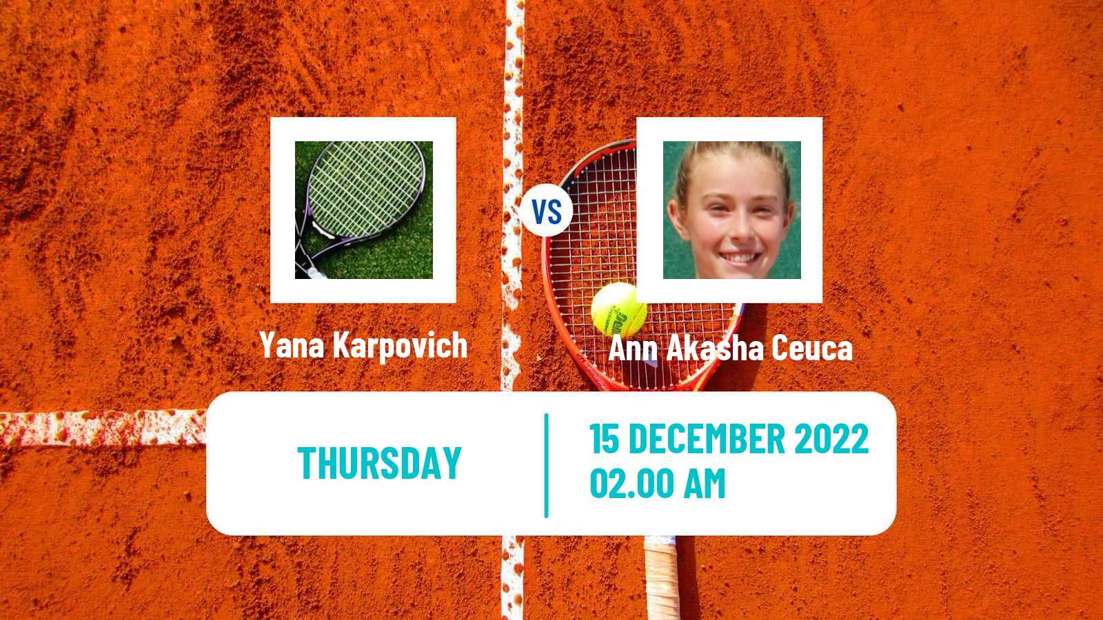 Tennis ITF Tournaments Yana Karpovich - Ann Akasha Ceuca