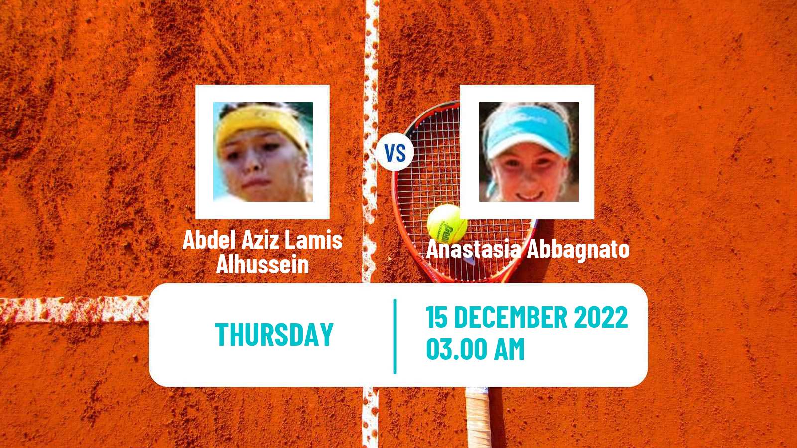 Tennis ITF Tournaments Abdel Aziz Lamis Alhussein - Anastasia Abbagnato