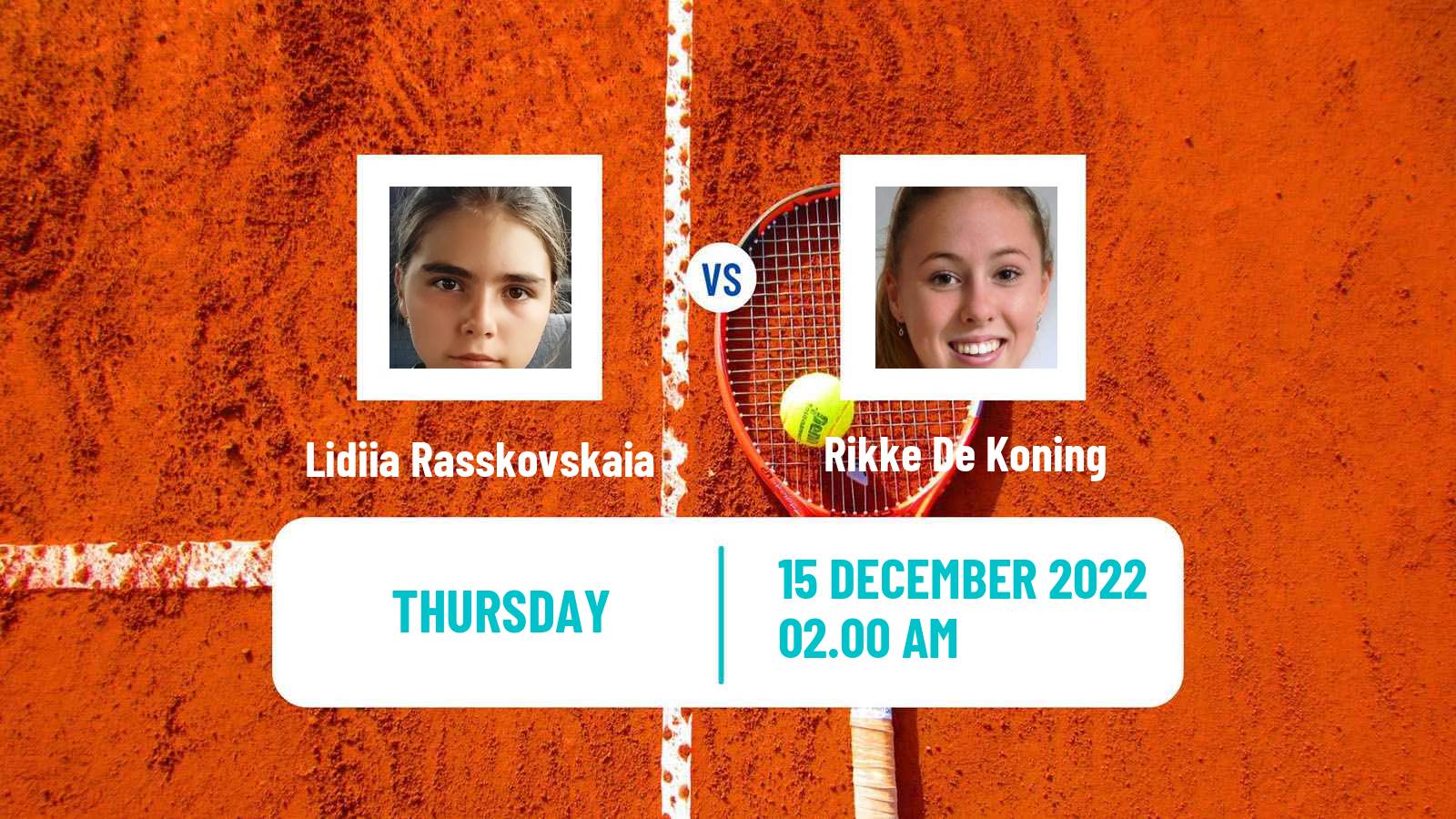 Tennis ITF Tournaments Lidiia Rasskovskaia - Rikke De Koning