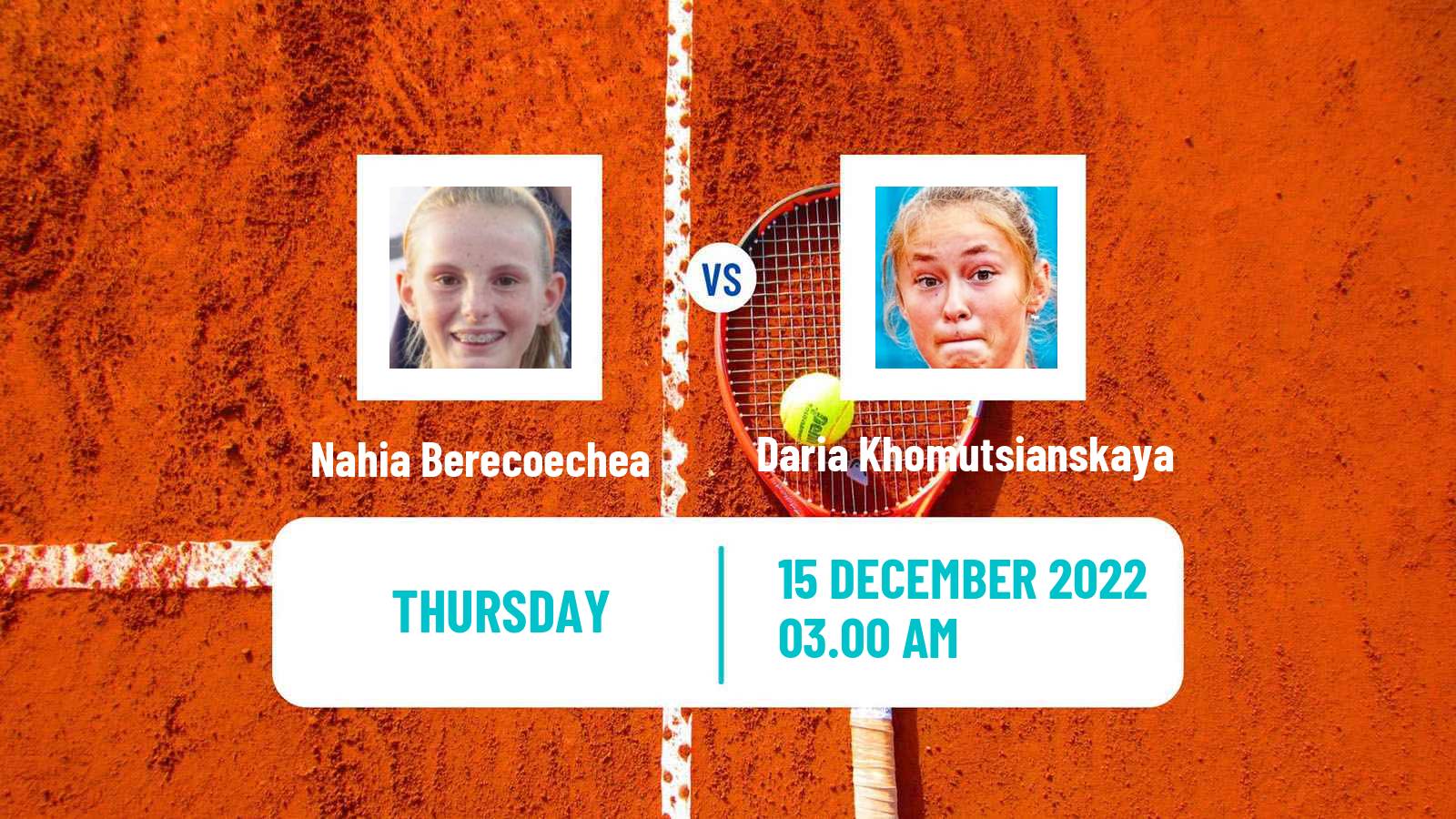 Tennis ITF Tournaments Nahia Berecoechea - Daria Khomutsianskaya