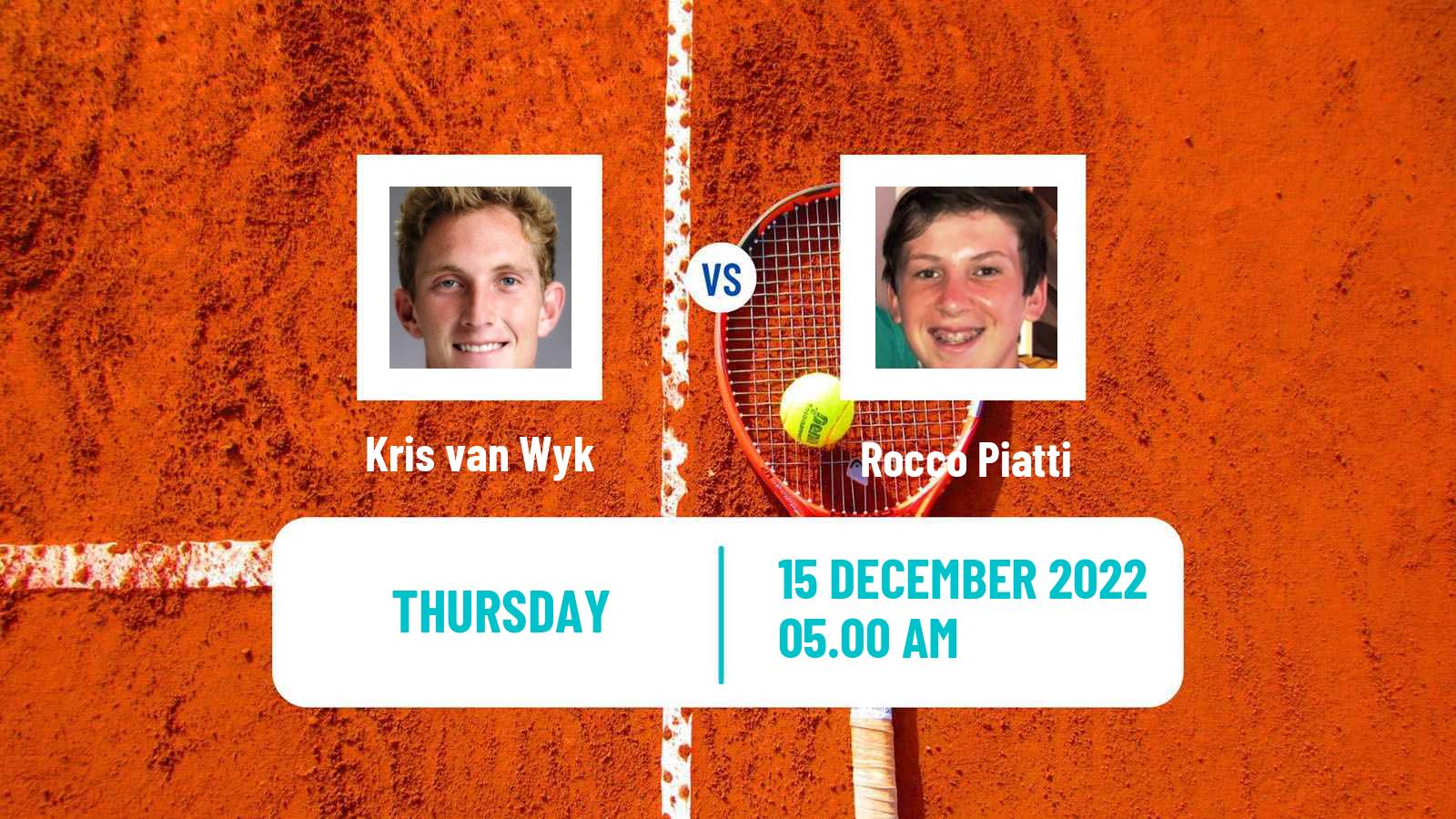 Tennis ITF Tournaments Kris van Wyk - Rocco Piatti