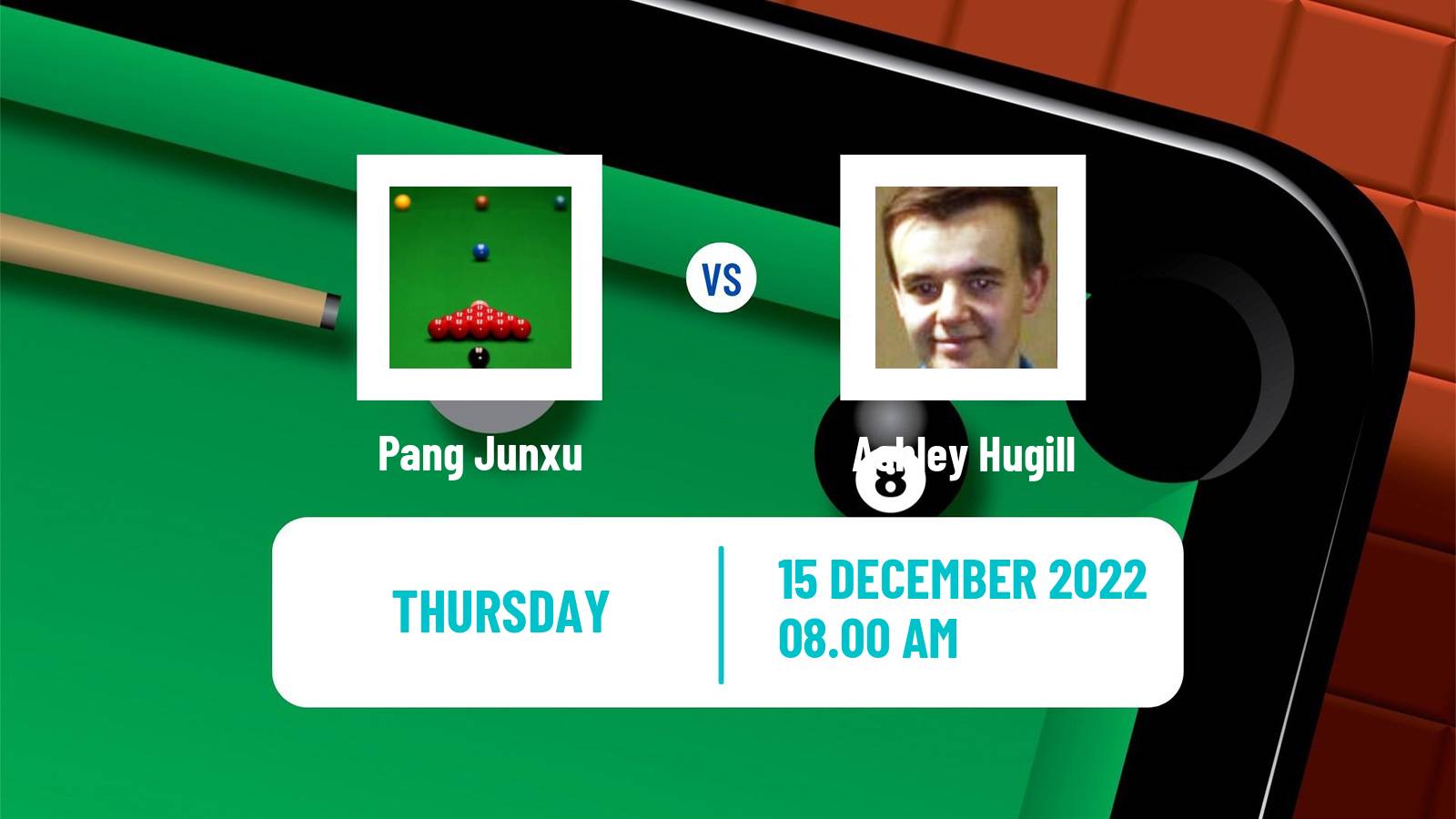 Snooker Snooker Pang Junxu - Ashley Hugill