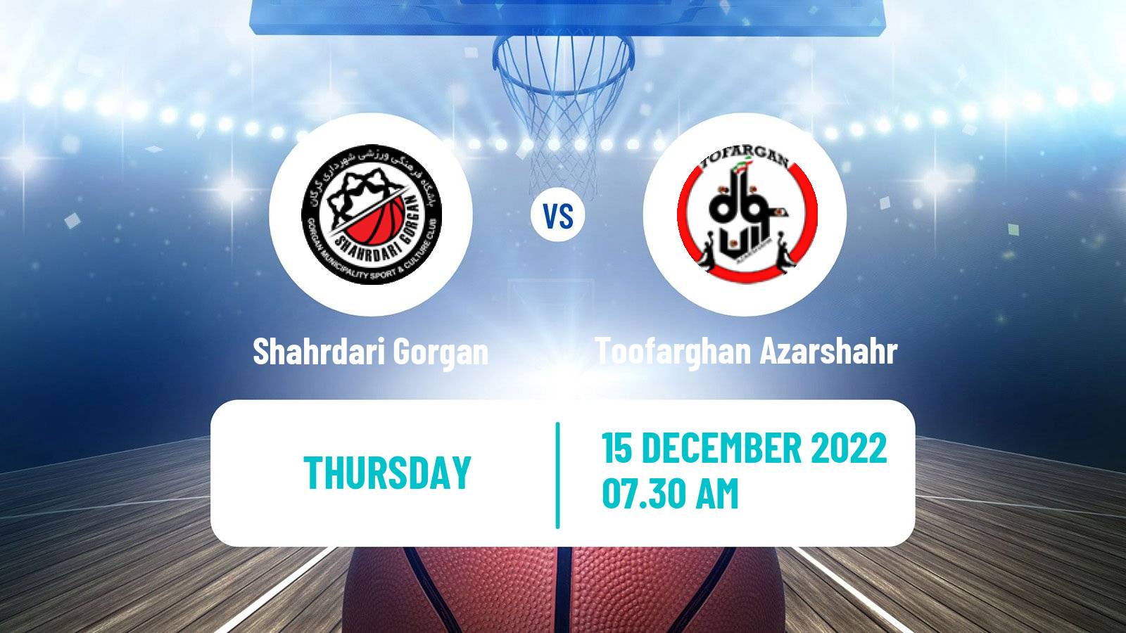 Basketball Iran Super League Basketball Shahrdari Gorgan - Toofarghan Azarshahr