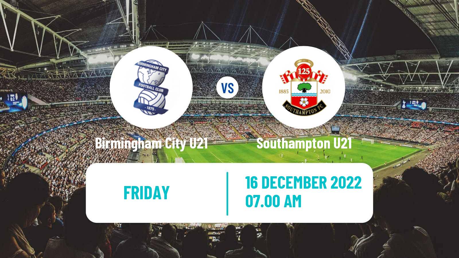 Soccer English Premier League Cup Birmingham City U21 - Southampton U21