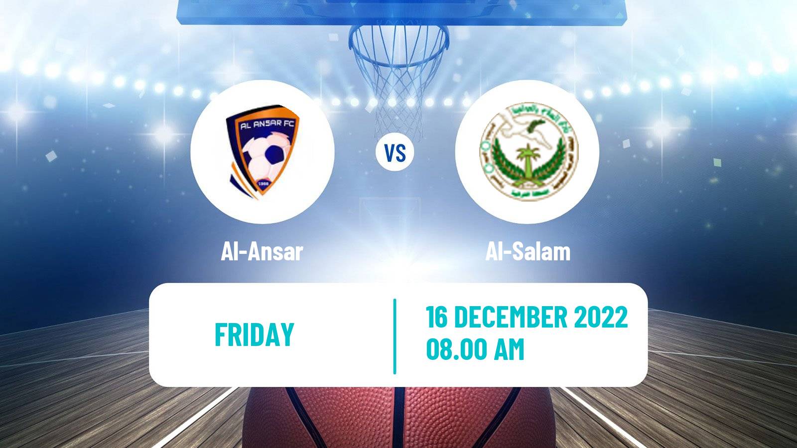 Basketball Saudi Premier League Basketball Al-Ansar - Al-Salam
