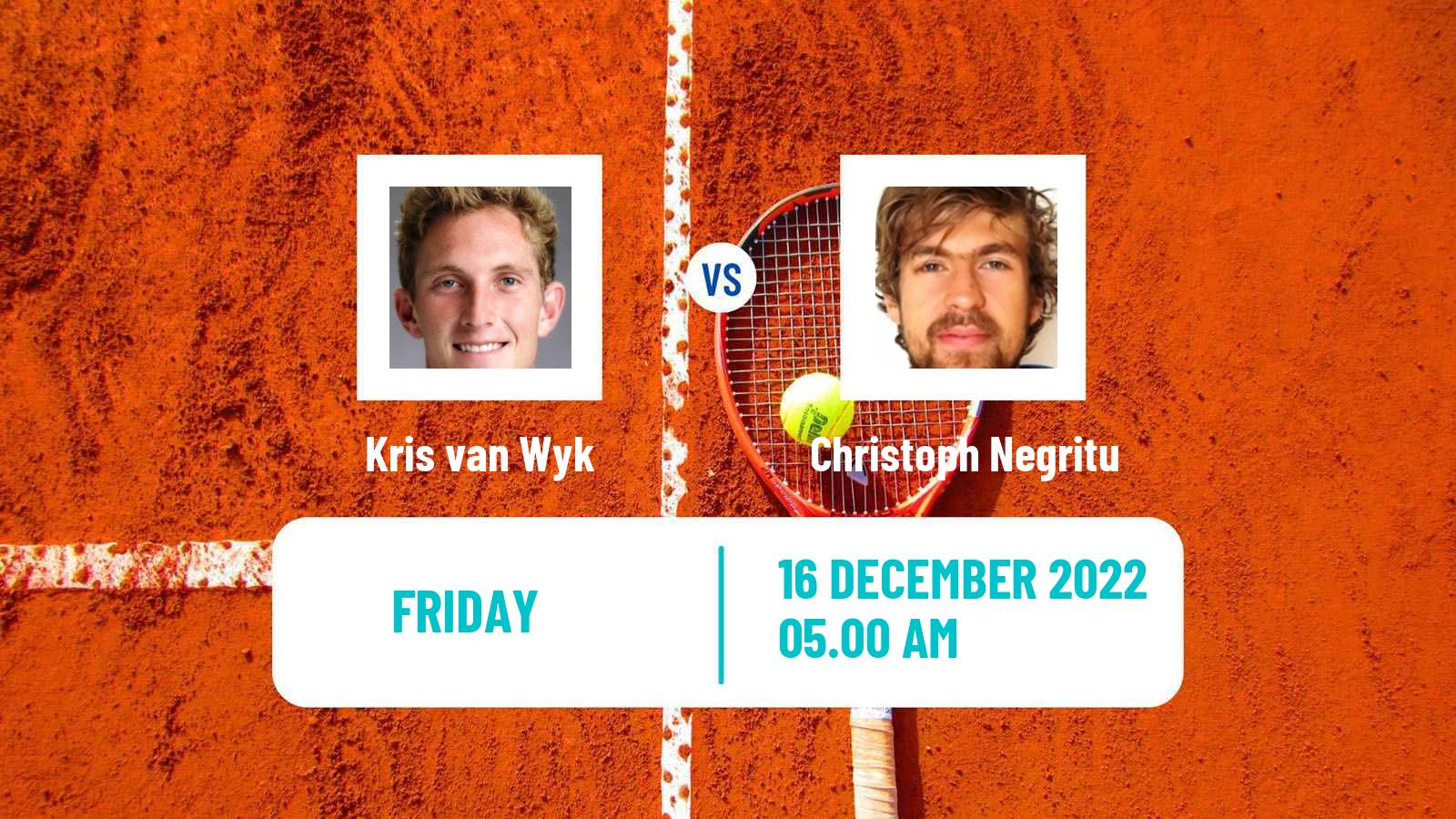 Tennis ITF Tournaments Kris van Wyk - Christoph Negritu