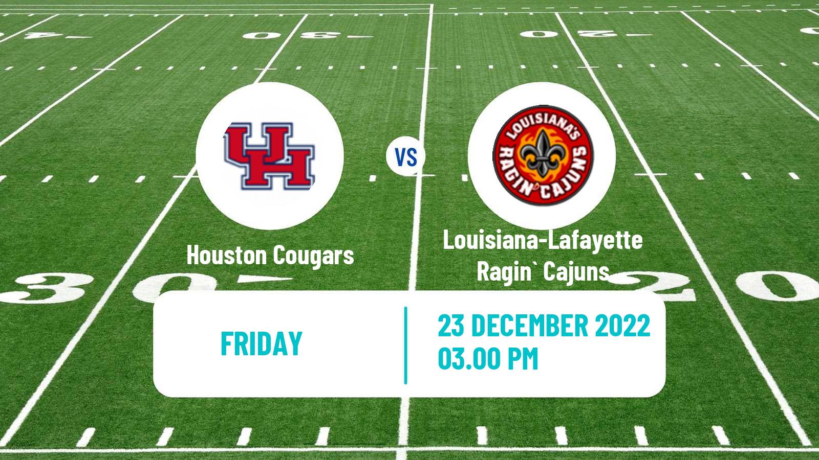 American football NCAA College Football Houston Cougars - Louisiana-Lafayette Ragin` Cajuns