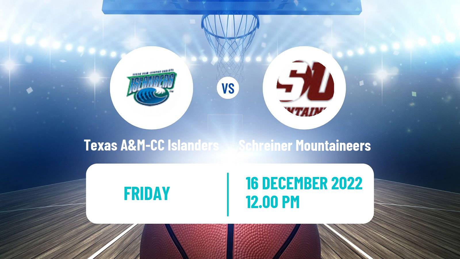 Basketball NCAA College Basketball Texas A&M-CC Islanders - Schreiner Mountaineers