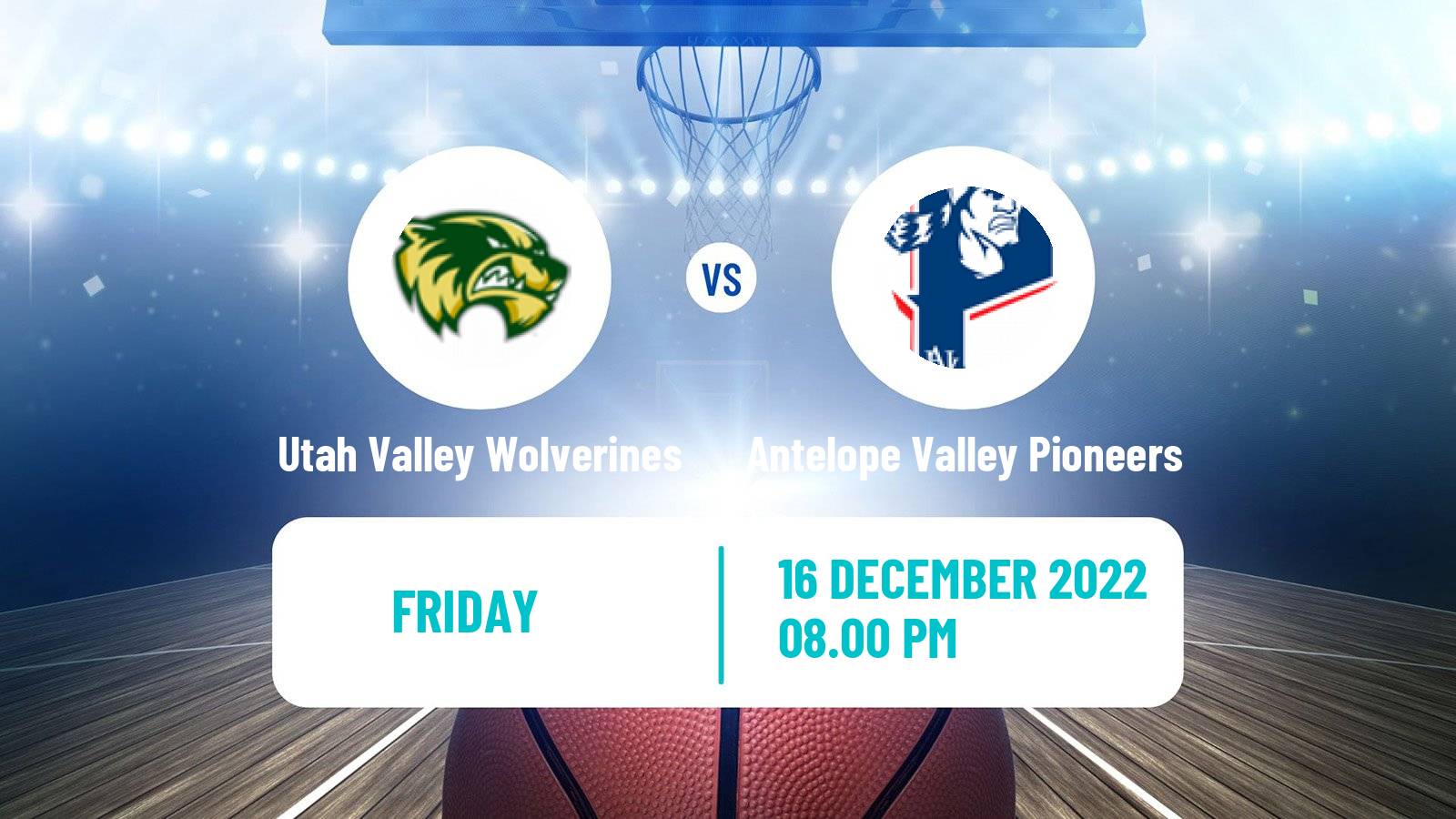 Basketball NCAA College Basketball Utah Valley Wolverines - Antelope Valley Pioneers