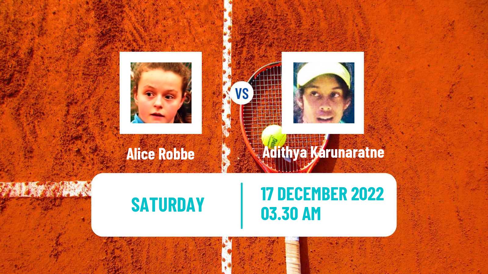 Tennis ITF Tournaments Alice Robbe - Adithya Karunaratne