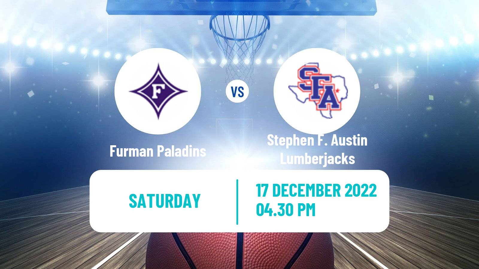 Basketball NCAA College Basketball Furman Paladins - Stephen F. Austin Lumberjacks