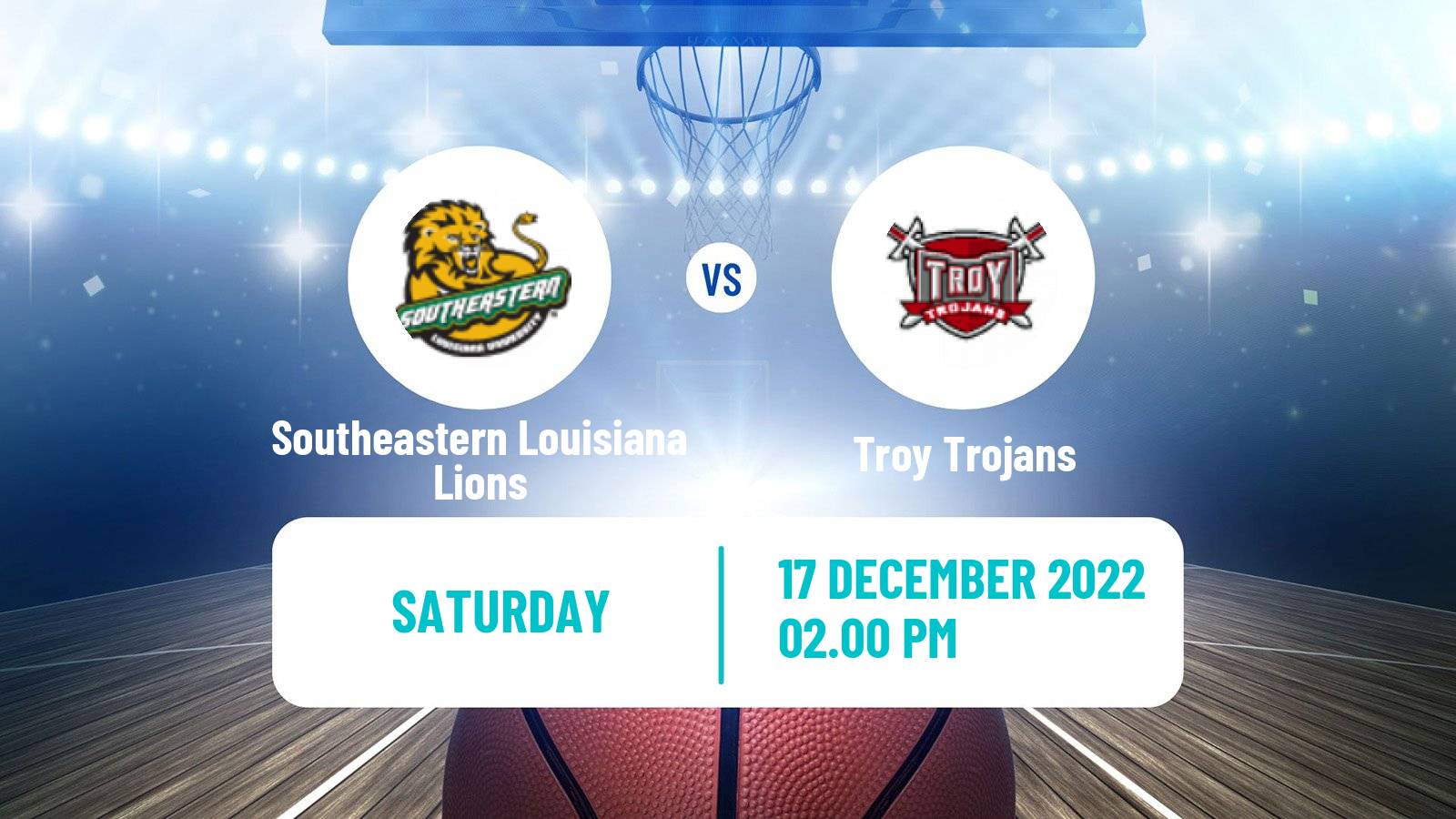 Basketball NCAA College Basketball Southeastern Louisiana Lions - Troy Trojans