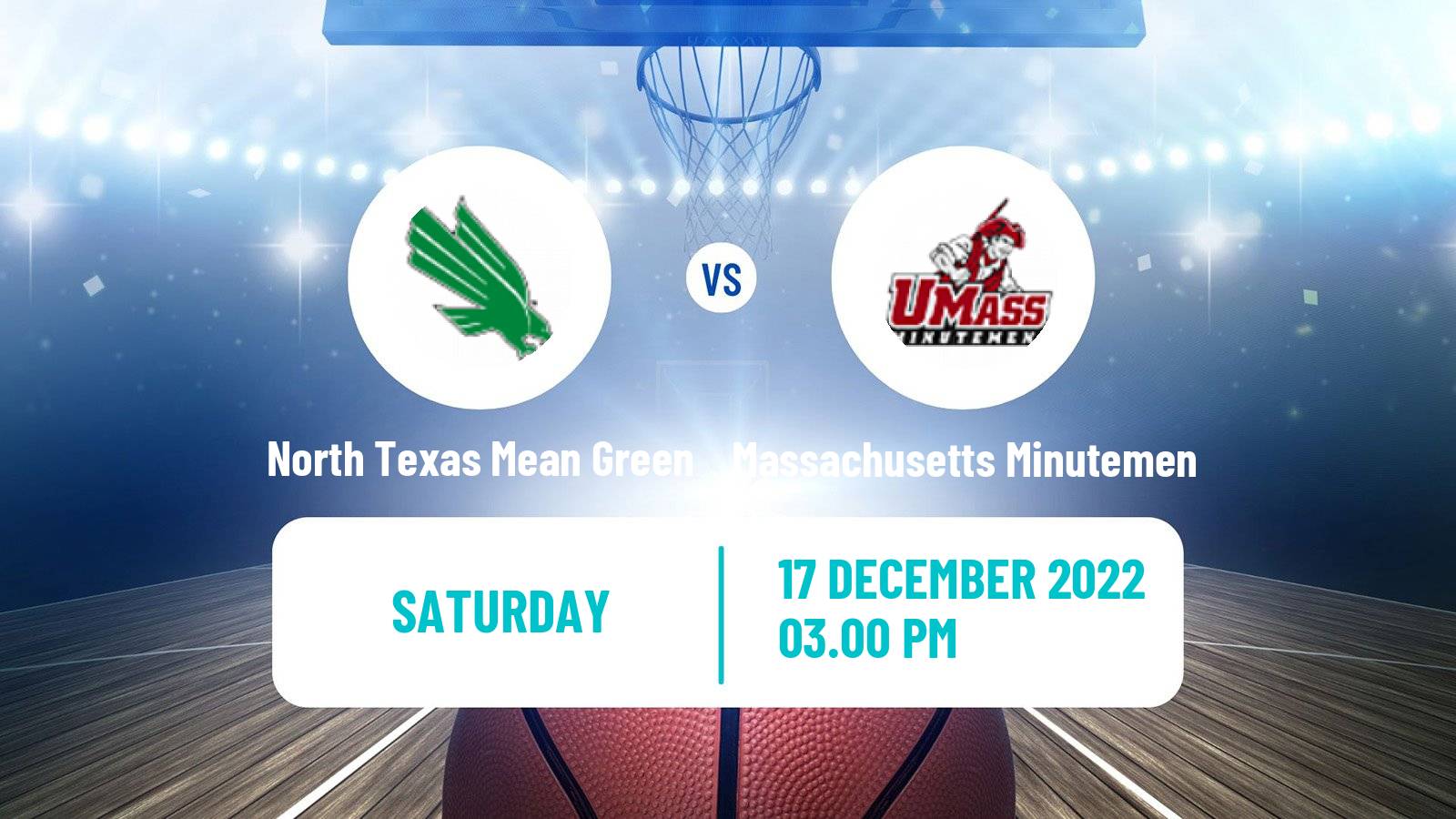 Basketball NCAA College Basketball North Texas Mean Green - Massachusetts Minutemen