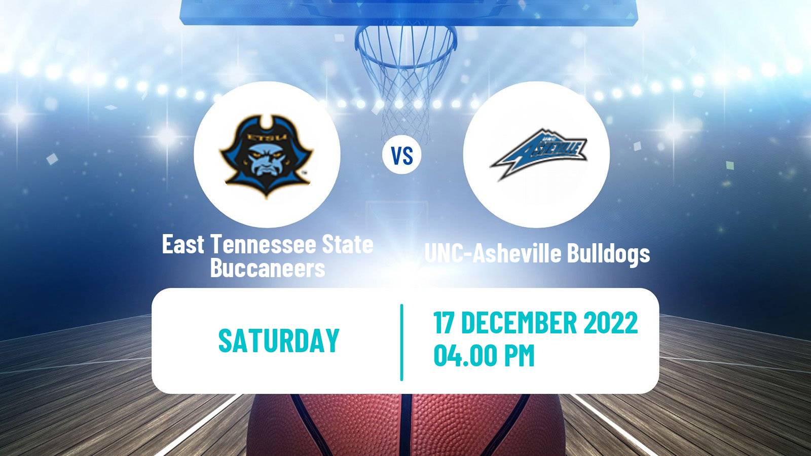 Basketball NCAA College Basketball East Tennessee State Buccaneers - UNC-Asheville Bulldogs