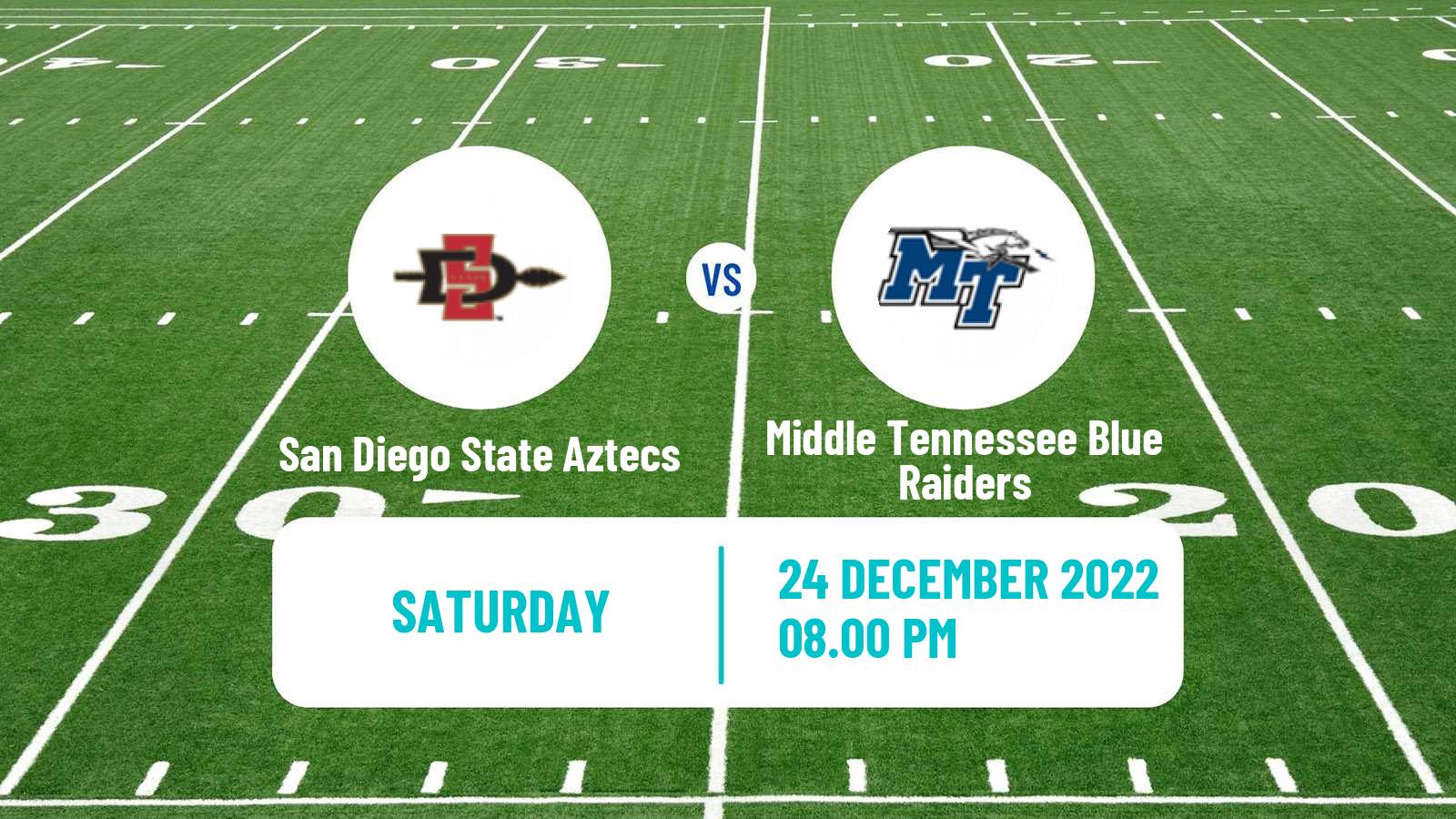 American football NCAA College Football San Diego State Aztecs - Middle Tennessee Blue Raiders
