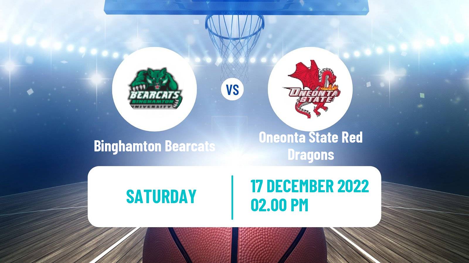 Basketball NCAA College Basketball Binghamton Bearcats - Oneonta State Red Dragons