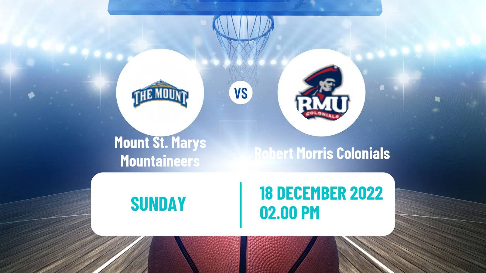 Basketball NCAA College Basketball Mount St. Marys Mountaineers - Robert Morris Colonials