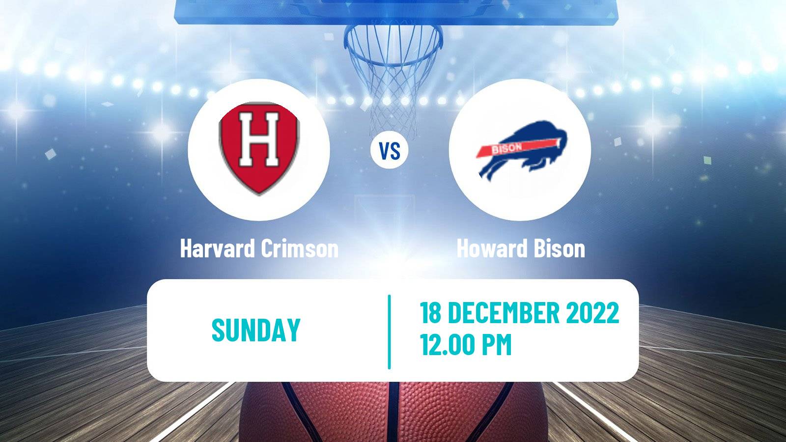 Basketball NCAA College Basketball Harvard Crimson - Howard Bison