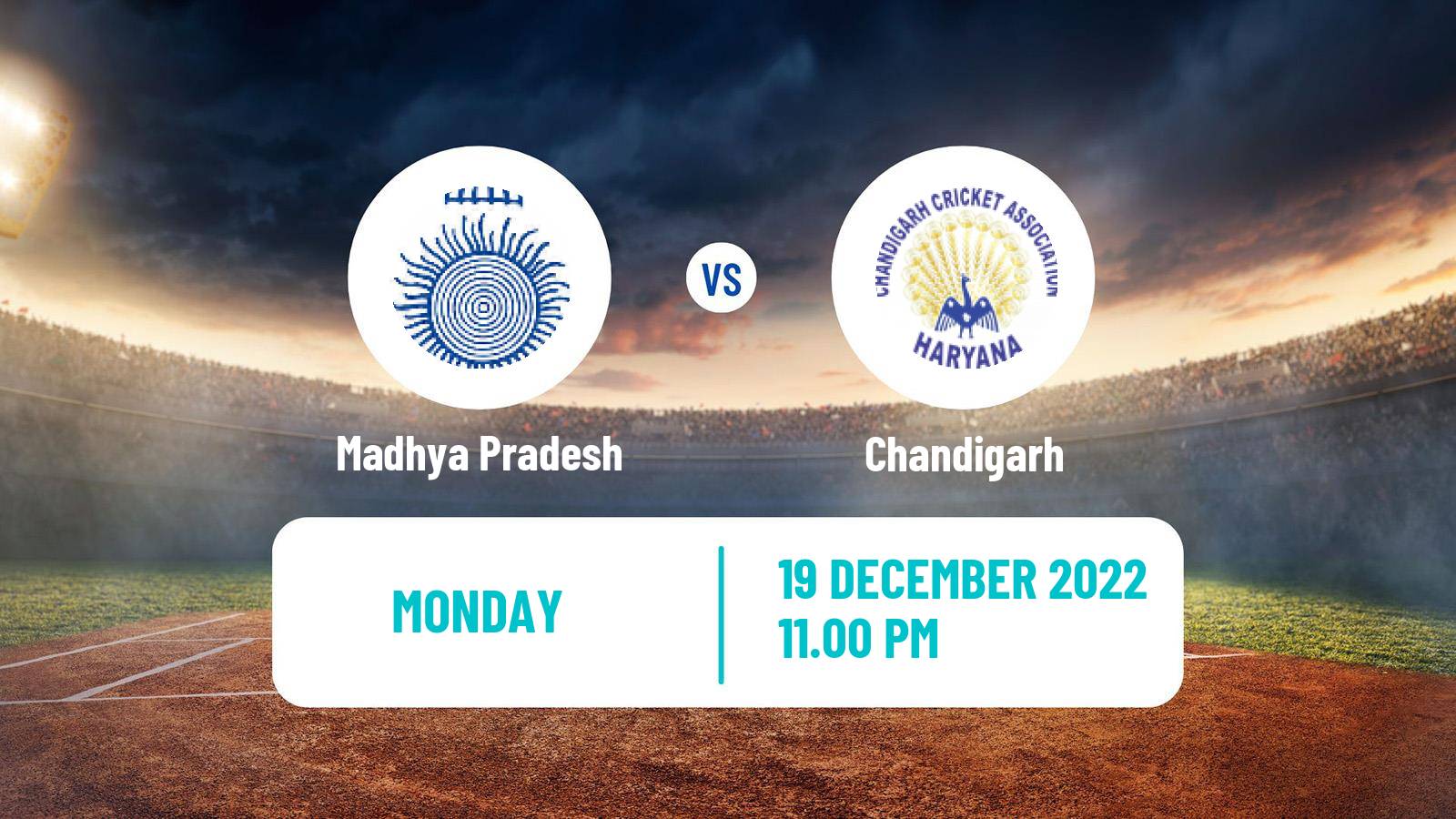 Cricket Ranji Trophy Madhya Pradesh - Chandigarh