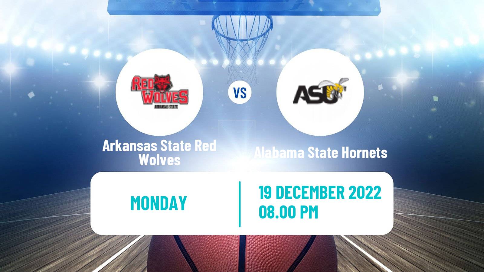 Basketball NCAA College Basketball Arkansas State Red Wolves - Alabama State Hornets