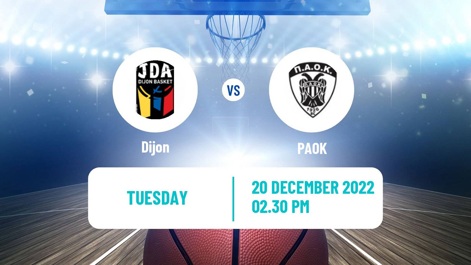 Basketball Champions League Basketball Dijon - PAOK