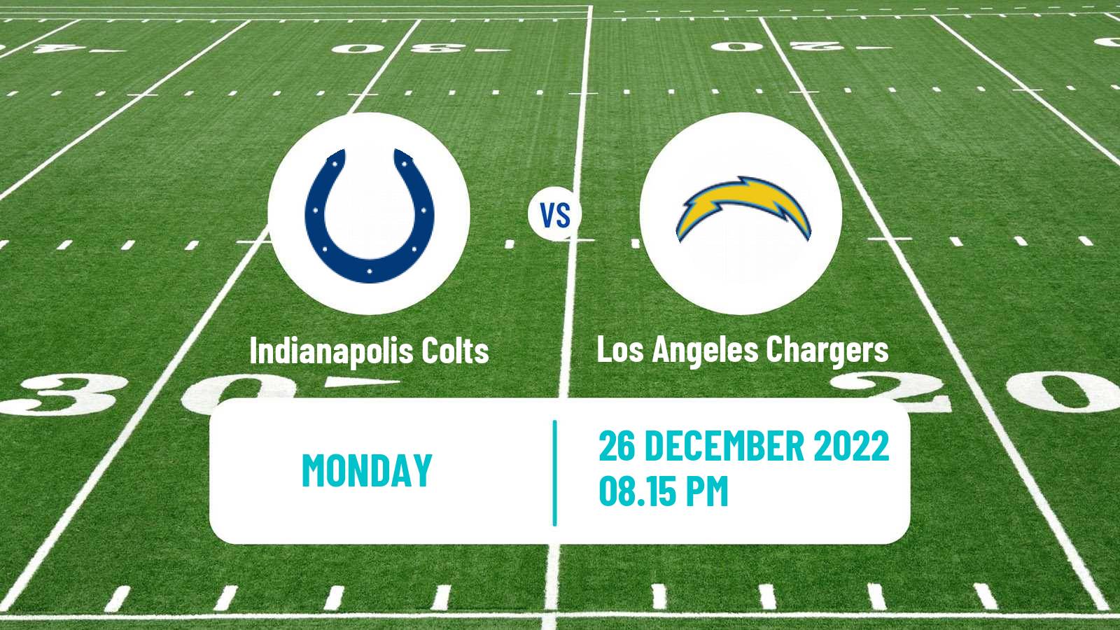 American football NFL Indianapolis Colts - Los Angeles Chargers