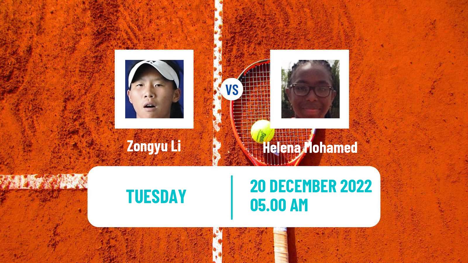 Tennis ITF Tournaments Zongyu Li - Helena Mohamed