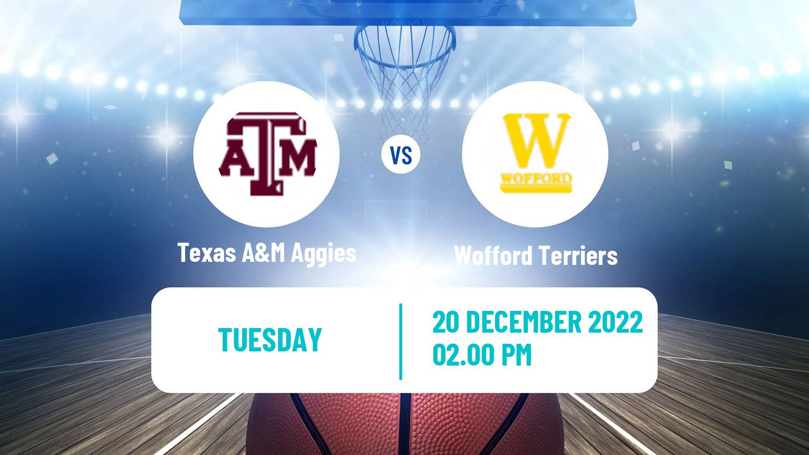 Basketball NCAA College Basketball Texas A&M Aggies - Wofford Terriers